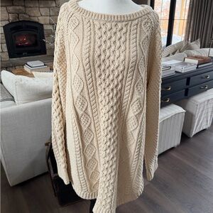 L.L. Bean Beige Cable Knit Sweater